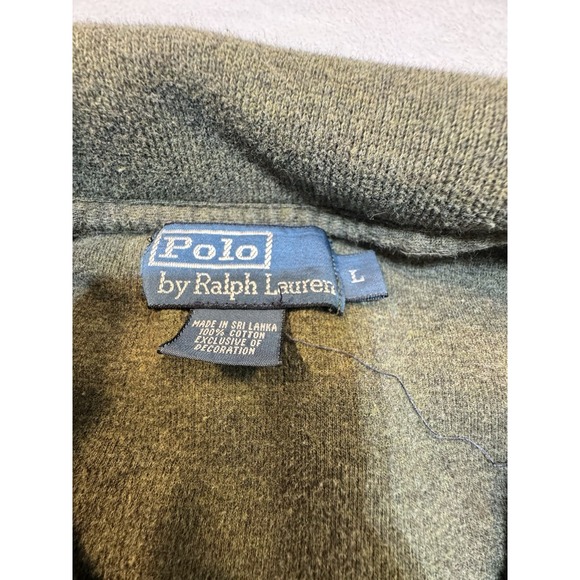 Polo Ralph Lauren Men's Full Zip Sweater Size L Hunter Green Collar Preppy - Picture 5 of 13